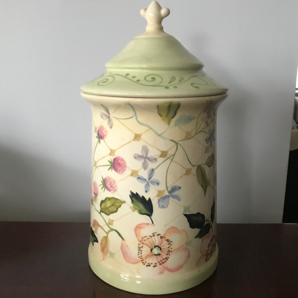 Hand painted ceramic cookie jar kitchen decor M